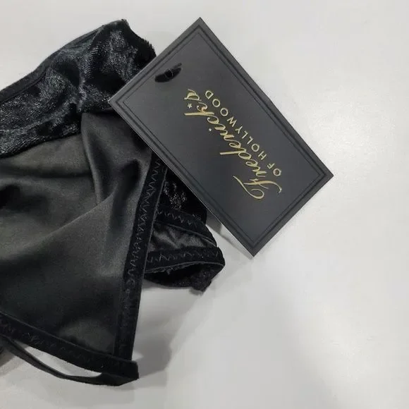 Fredericks of Hollywood Asha Velvet And Lace Lingerie Bra Set  Black - Picture 12 of 15